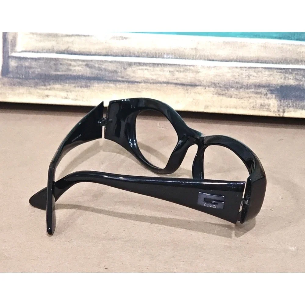 Gucci GG 2432/S 1UF Oval Wrap Black Sunglasses Frame Only 50-19-125